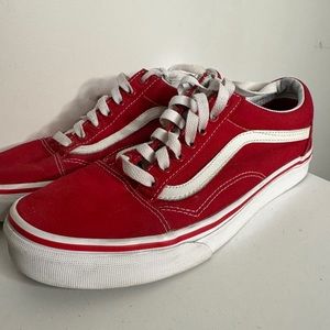 Red old skool vans